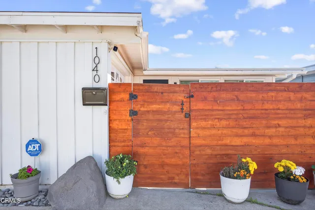 a bathroom with a potted plant