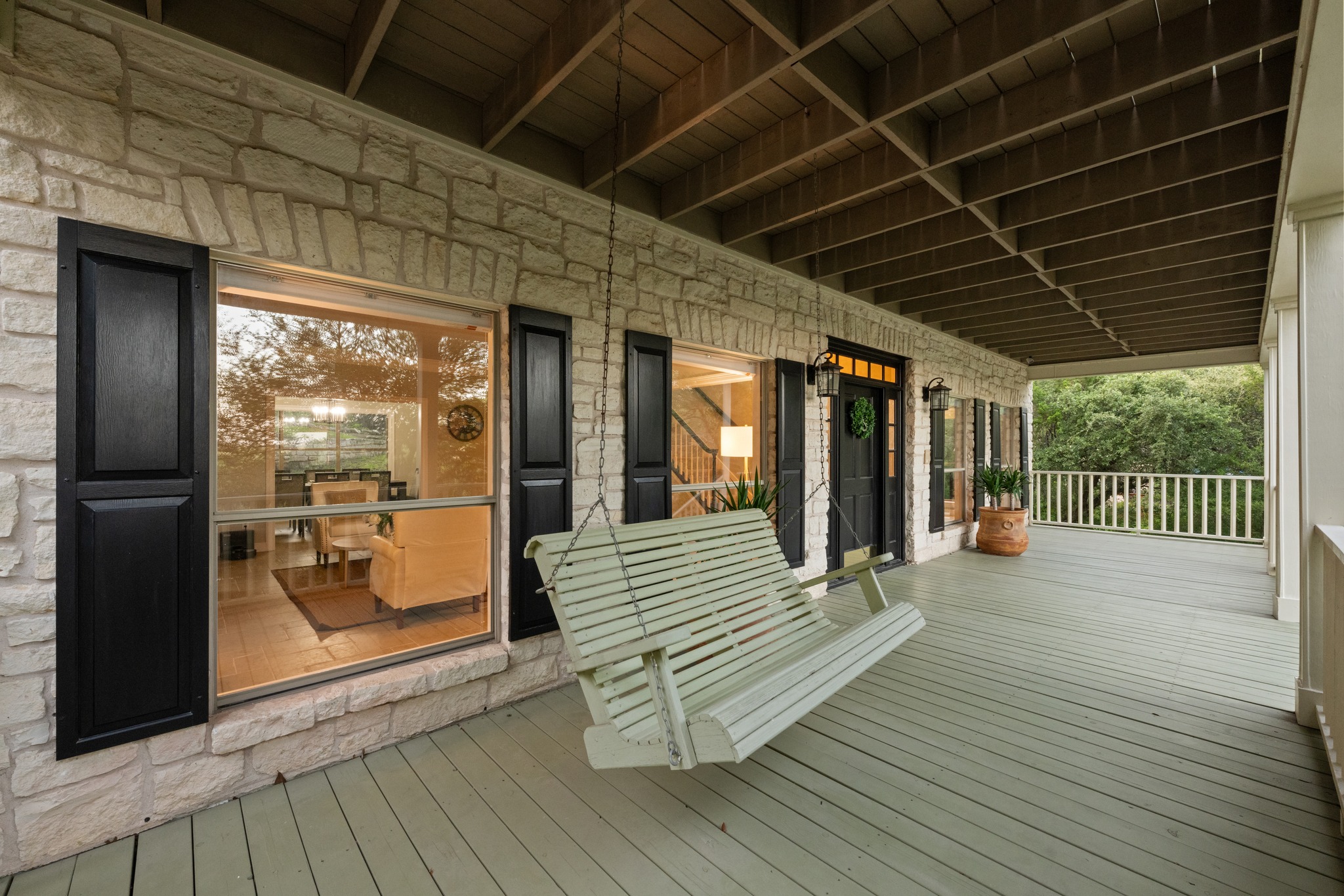 6004 Mt Bonnell Road Austin, TX 78731 - Photo 6 of 24 a view of a balcony with wooden floor