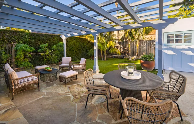 a outdoor space with furniture