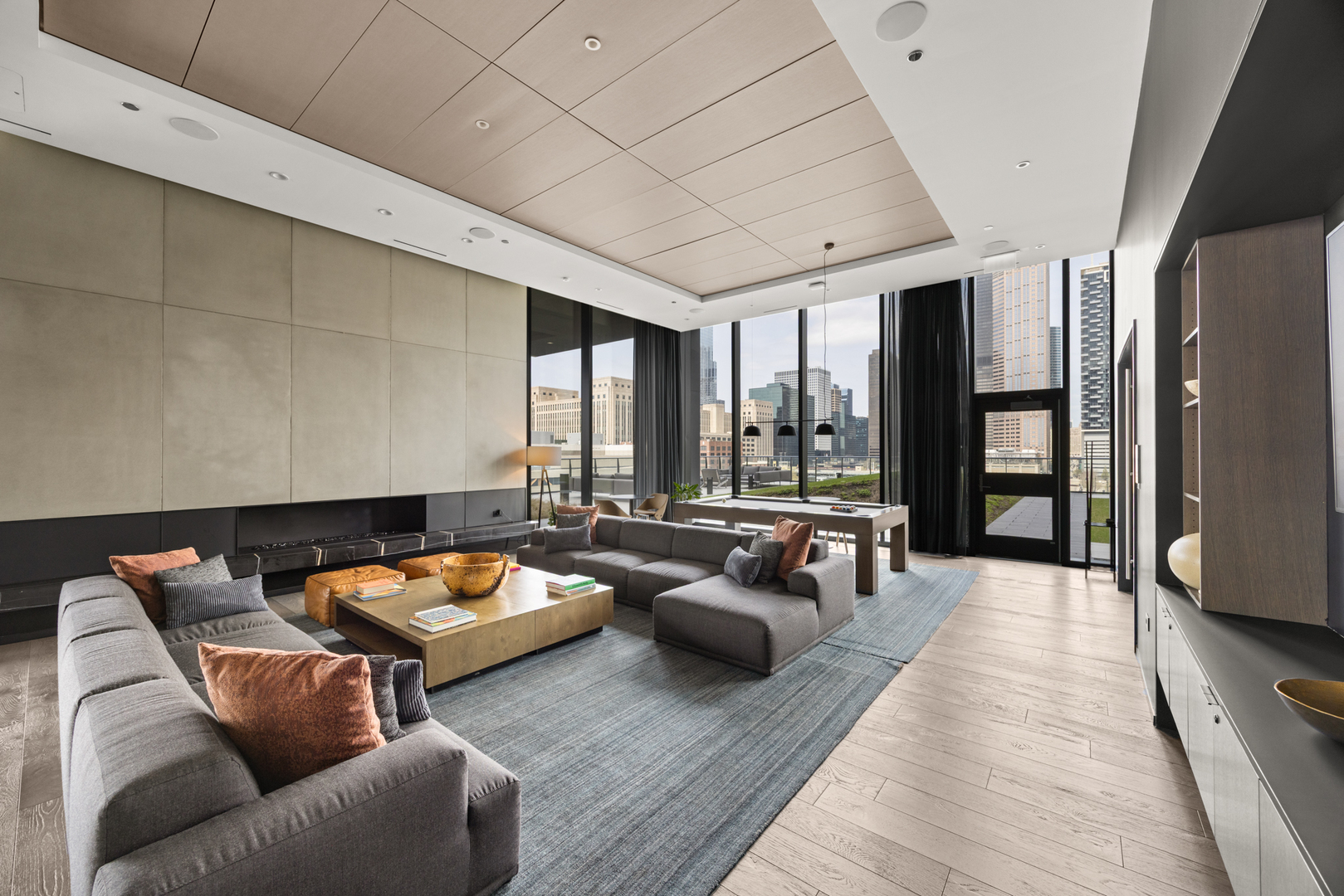 Undisclosed Address Chicago, IL 60607 - Photo 35 of 44 a living room with furniture floor to ceiling window and wooden floor