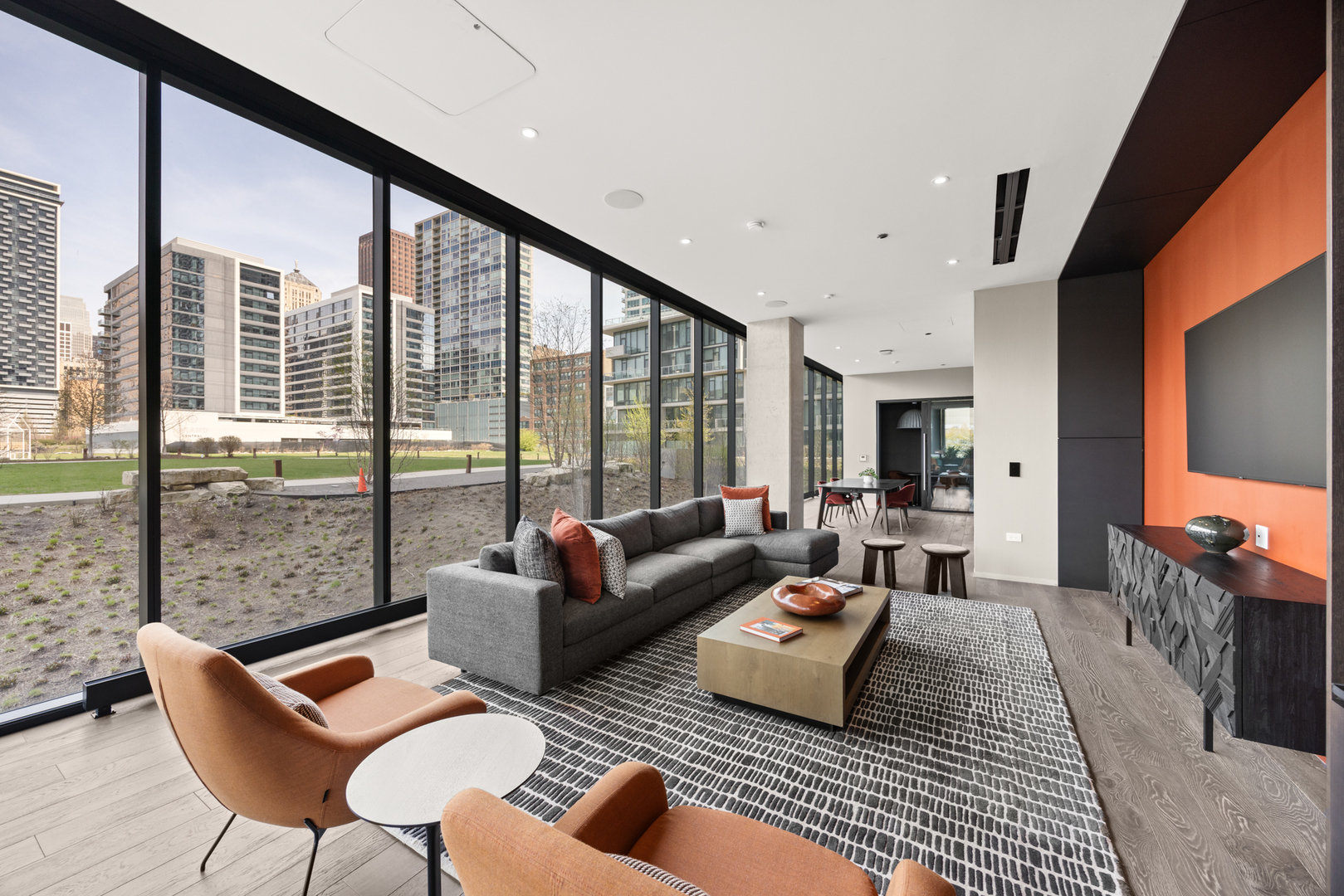 Undisclosed Address Chicago, IL 60607 - Photo 40 of 44 a living room with furniture and a floor to ceiling window
