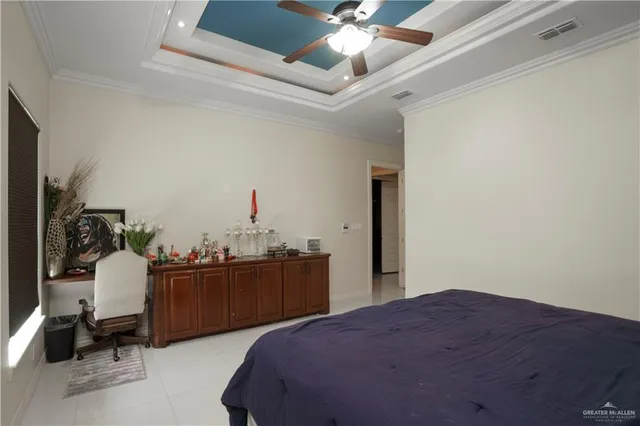 a bed room with a bed and furniture