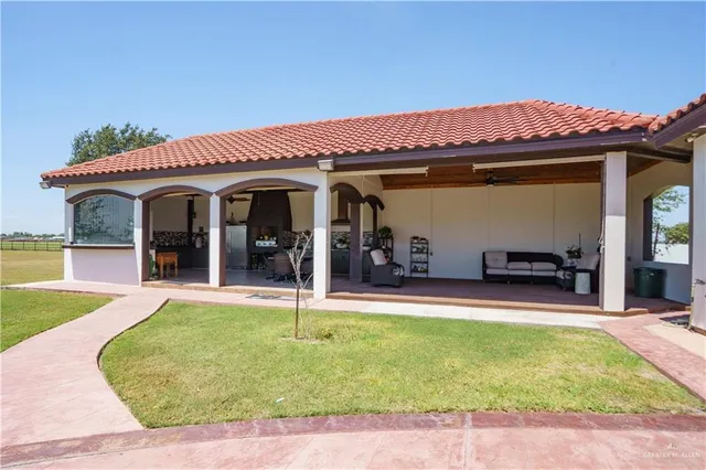 a view of a house with patio