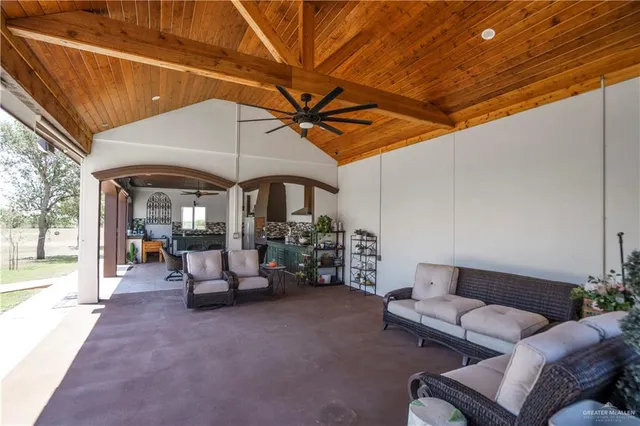 a outdoor space with patio furniture