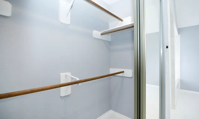 a close view of closet