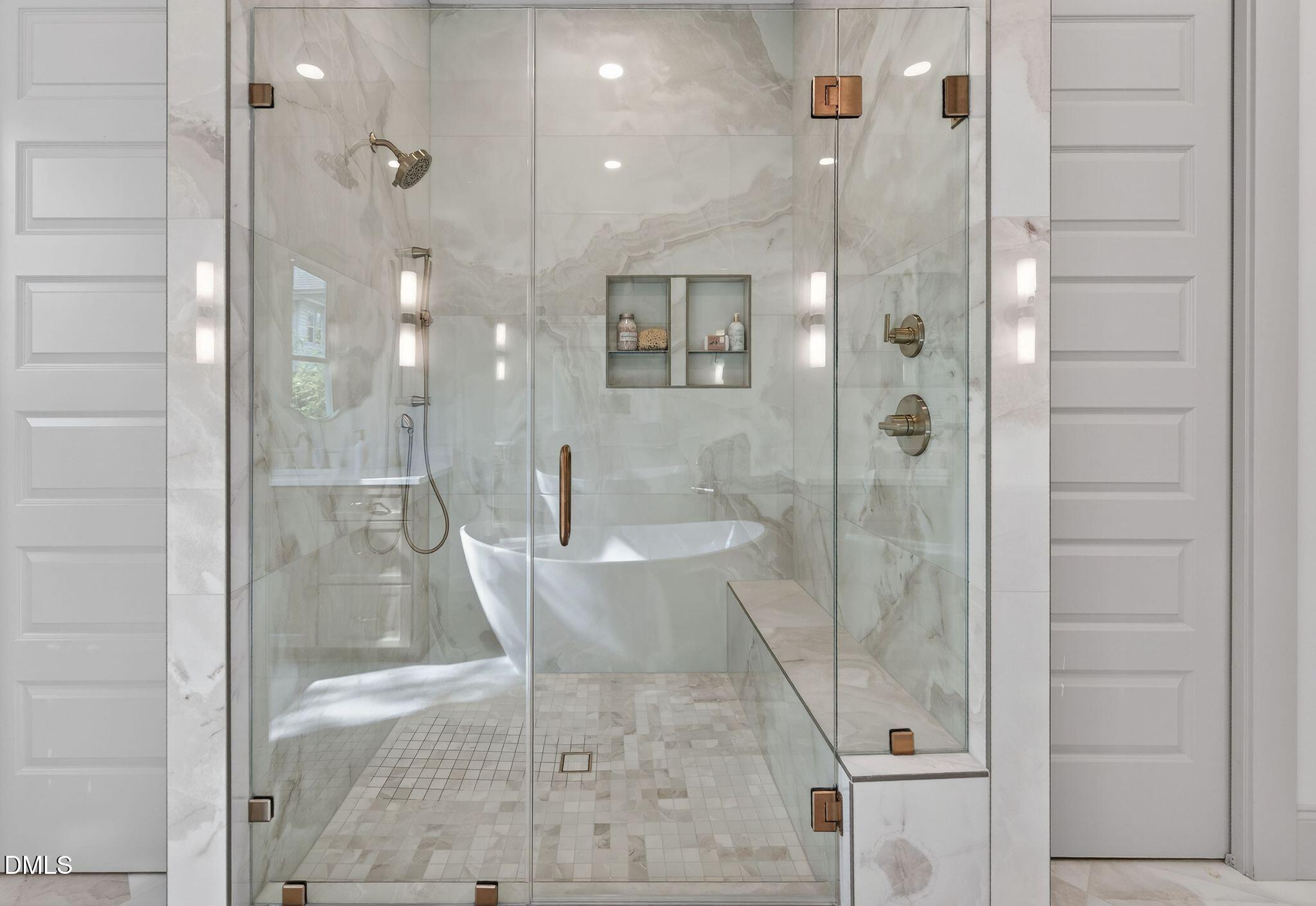504 Tilden Street Raleigh, NC 27605 - Photo 31 of 58 a bathroom with a shower and a sink