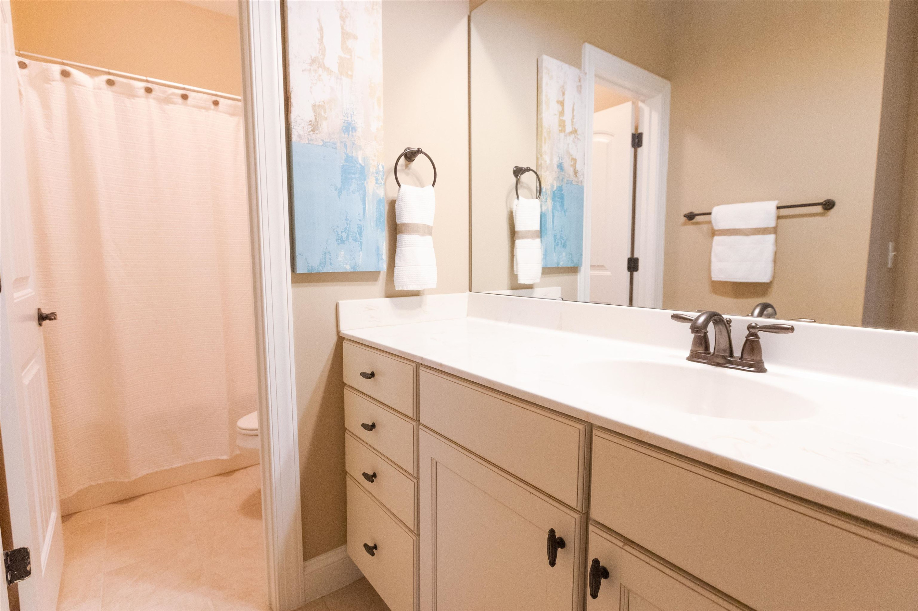 2128 Scarlet Maple Drive Raleigh, NC 27606 - Photo 12 of 17 Secondary bath with separate areas for dressing and washing. Secondary Bath