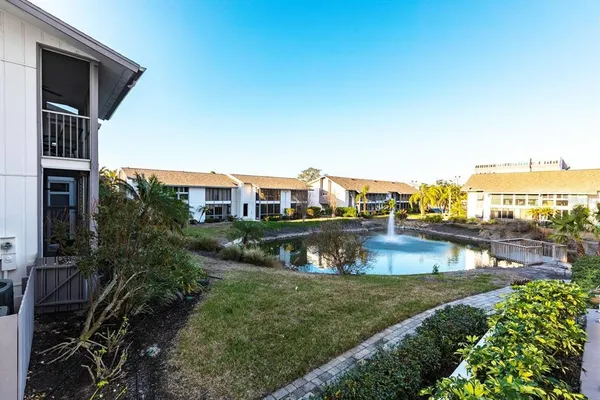 a view of a lake and a city