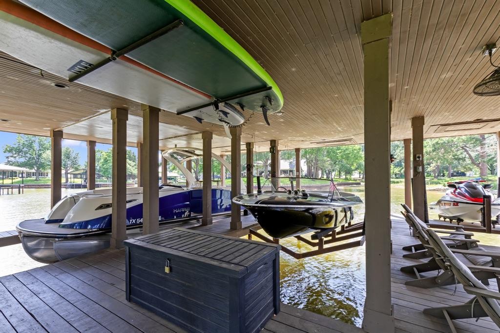 132 Goodknight Ranch Road Trinidad, TX 75163 - Photo 33 of 40 Double-Slip Boathouse with Personal watercraft lift and covered sitting area.