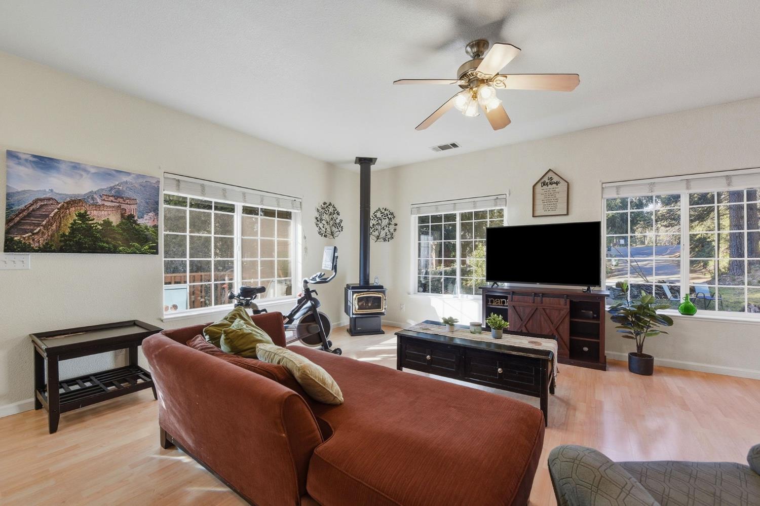2845 Viona Road Pollock Pines, CA 95726 - Photo 8 of 35 a living room with furniture and a flat screen tv