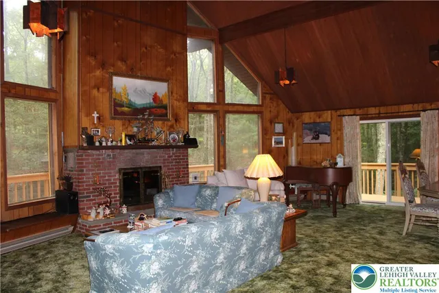 a living room with furniture