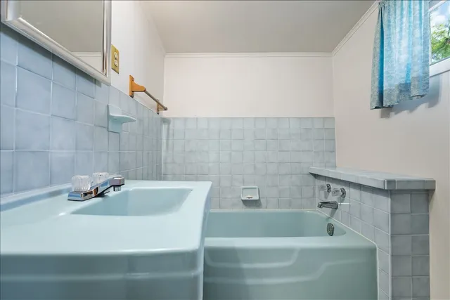 a bathroom with a sink