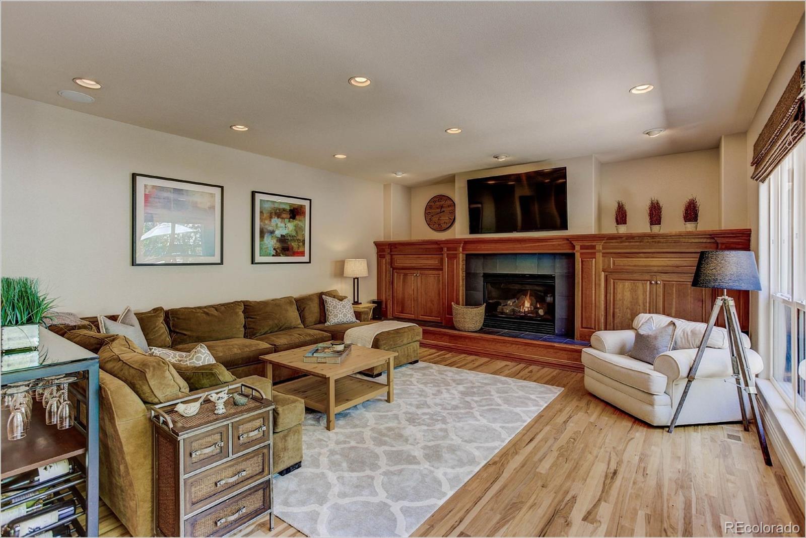 9425 South Shadow Hill Circle Lone Tree, CO 80124 - Photo 12 of 35 a living room with furniture and a fireplace