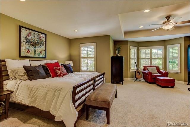 9425 South Shadow Hill Circle Lone Tree, CO 80124 - Photo 19 of 35 a bedroom with bed and glass door