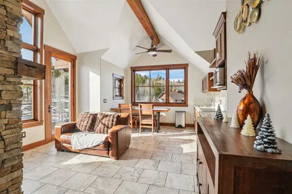 a living room with furniture