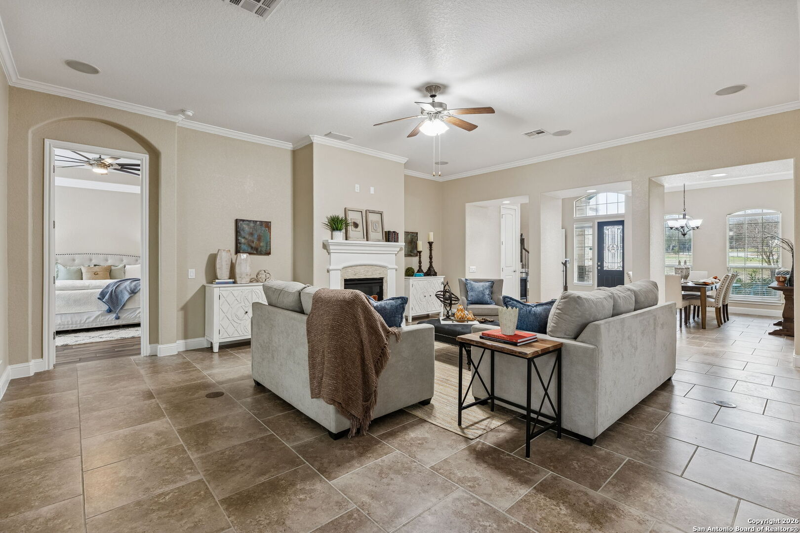 2194 Ranch Loop Drive New Braunfels, TX 78132 - Photo 2 of 52 a living room with furniture and a view of kitchen