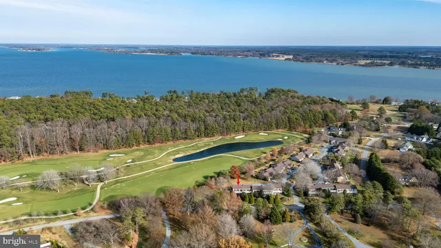 an aerial view of a houses with a lake view