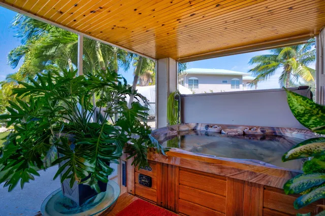 an outdoor space with seating