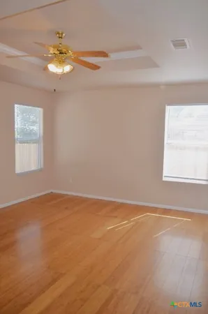 a view of an empty walk in closet
