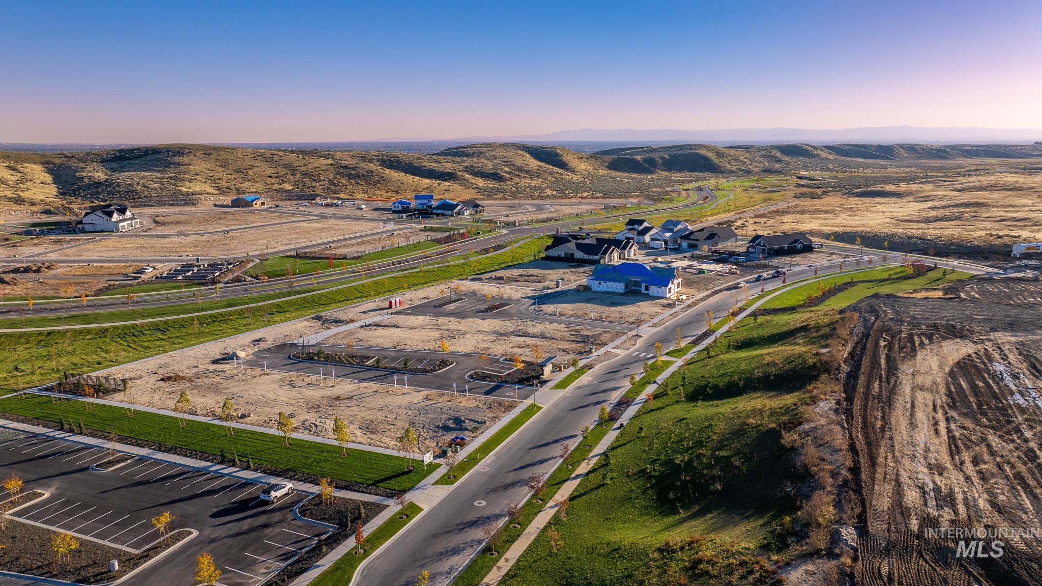 6370 North Barholm Lane Eagle, ID 83616 - Photo 26 of 33 Aerial view at dusk