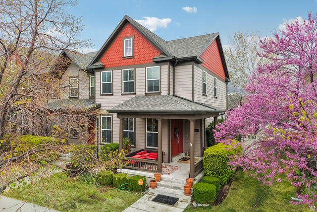 11057 Topview Road South Jordan, UT 84009 - Photo 1 of 1 Victorian house featuring covered porch and a shingled roof