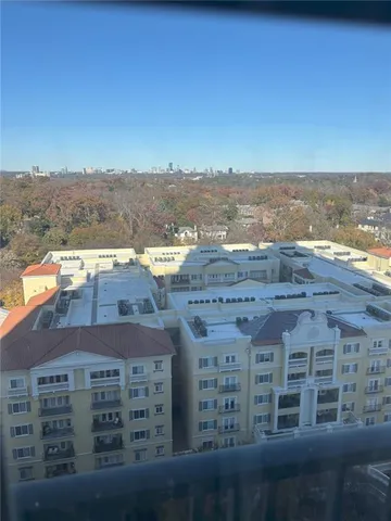 a view of a building with an ocean view