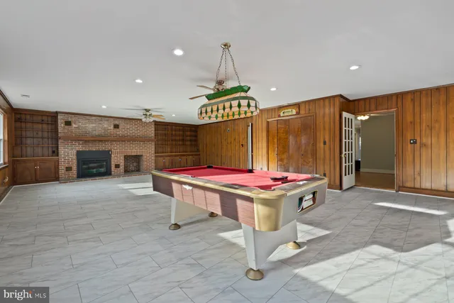 a room with a table and a chair