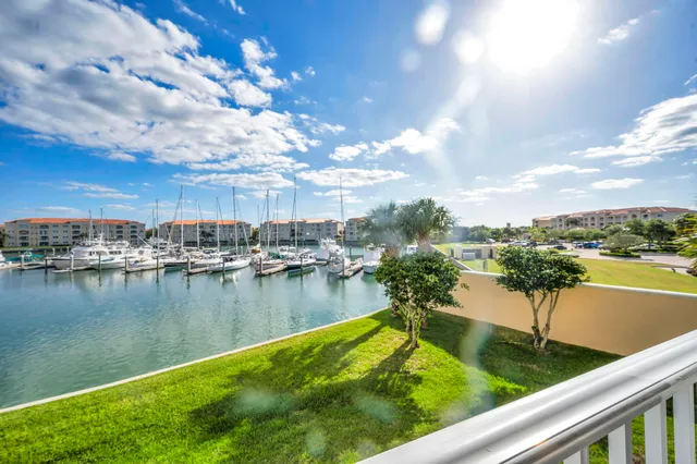 a view of a lake with a city
