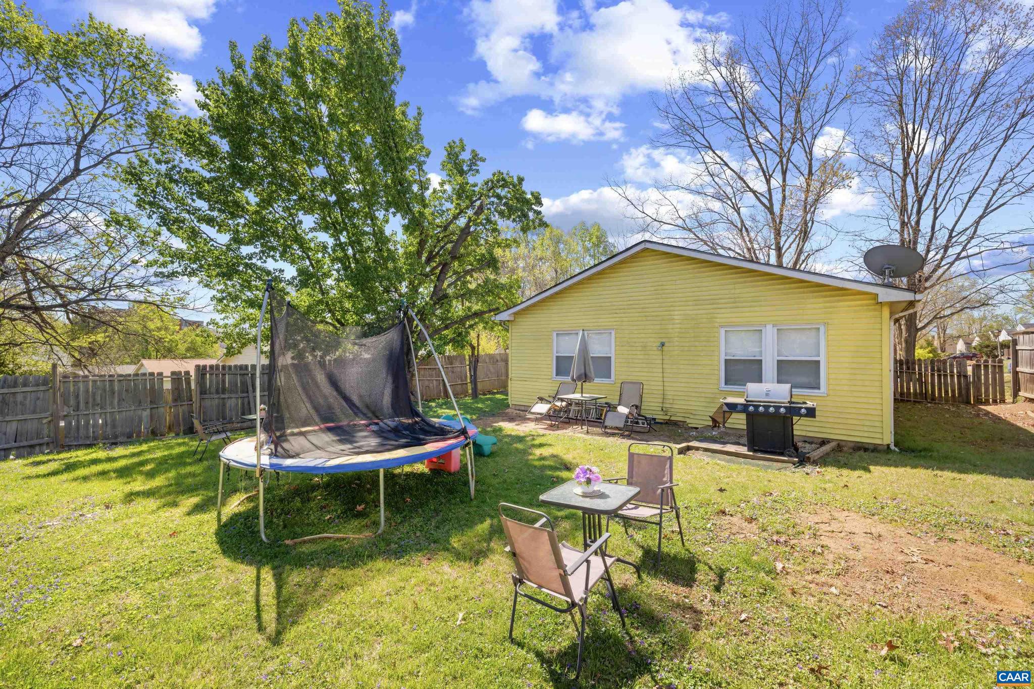 215 Dice Street Charlottesville, VA 22902 - Photo 41 of 52 a view of a backyard with table and chairs under an umbrella