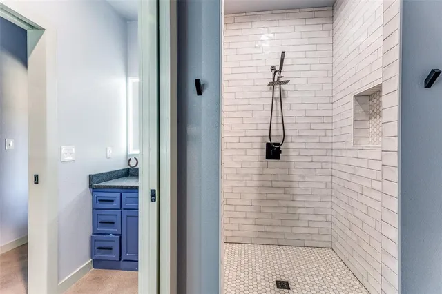 a bathroom with a shower
