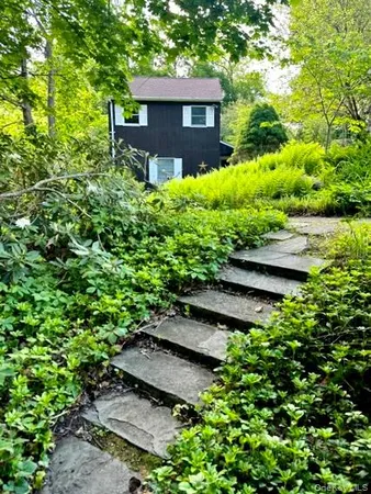 a backyard of a house with lots of green space