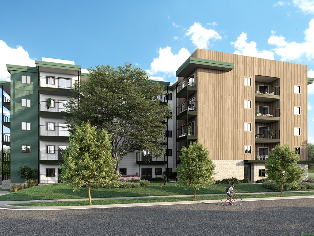 a front view of a building