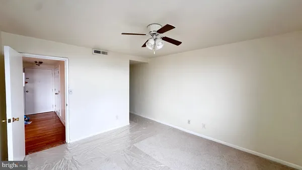 an empty room with a window