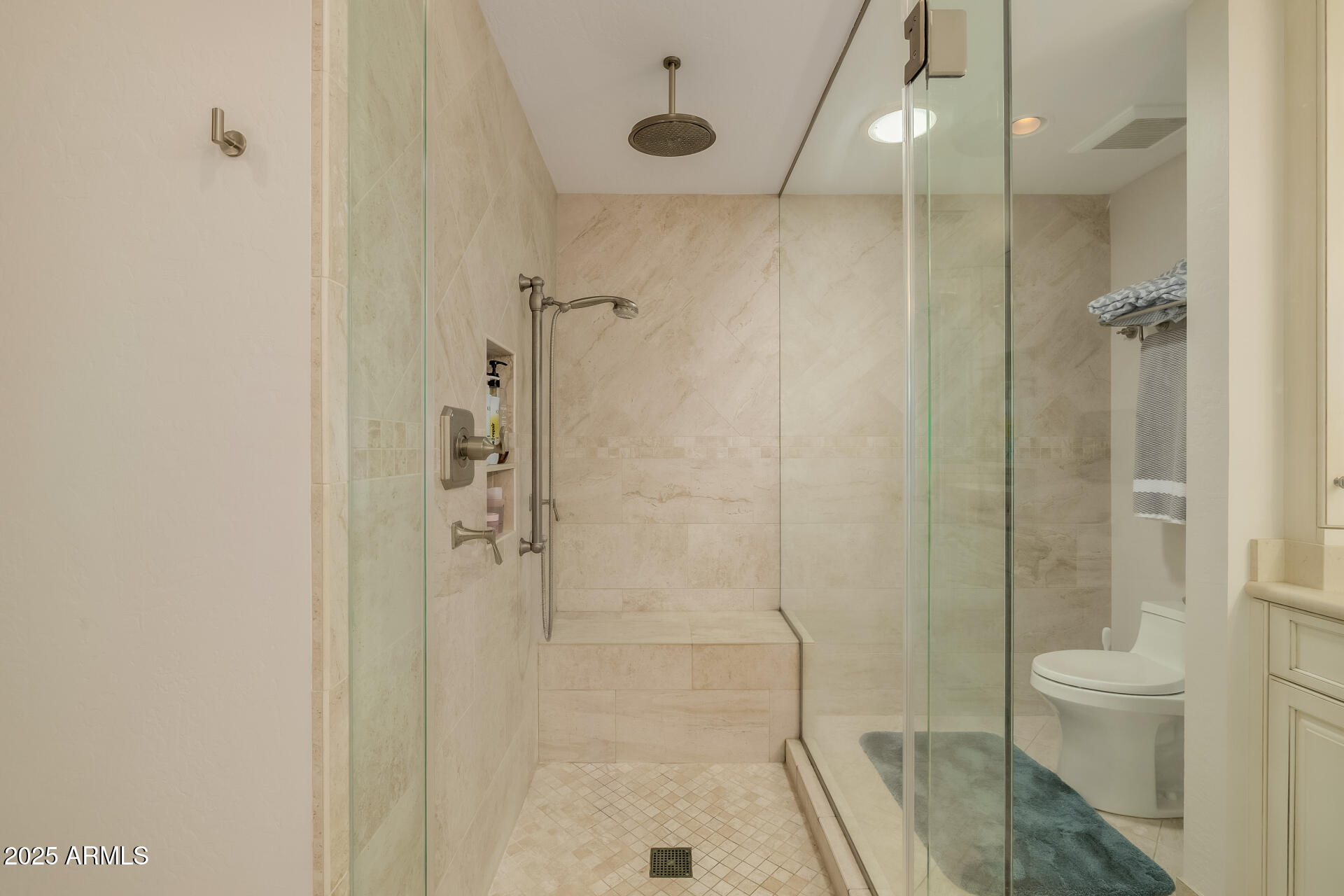 7322 East McLellan Boulevard Scottsdale, AZ 85250 - Photo 54 of 64 a bathroom with a shower and a toilet