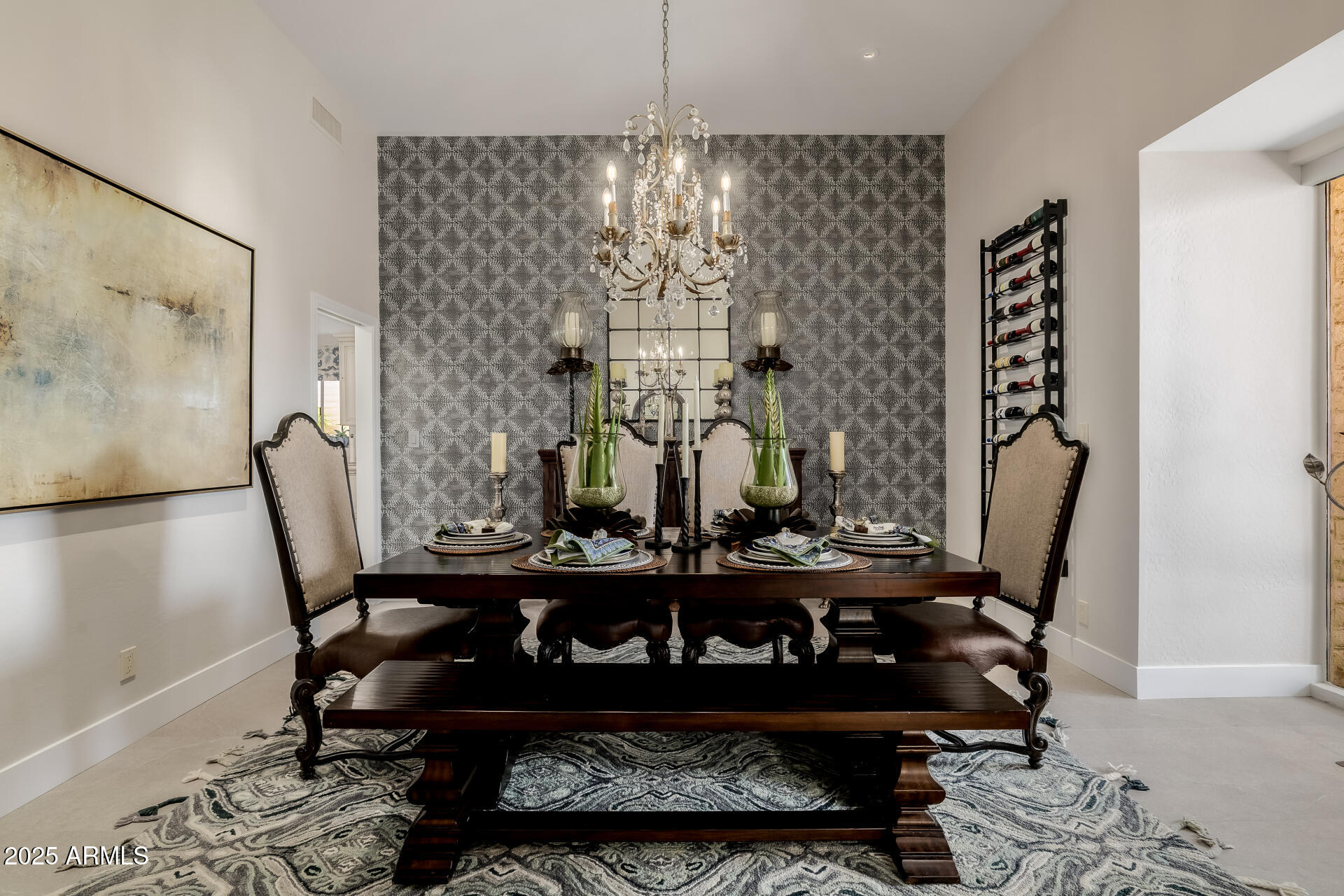 7322 East McLellan Boulevard Scottsdale, AZ 85250 - Photo 10 of 64 a view of a dining room with furniture and chandelier