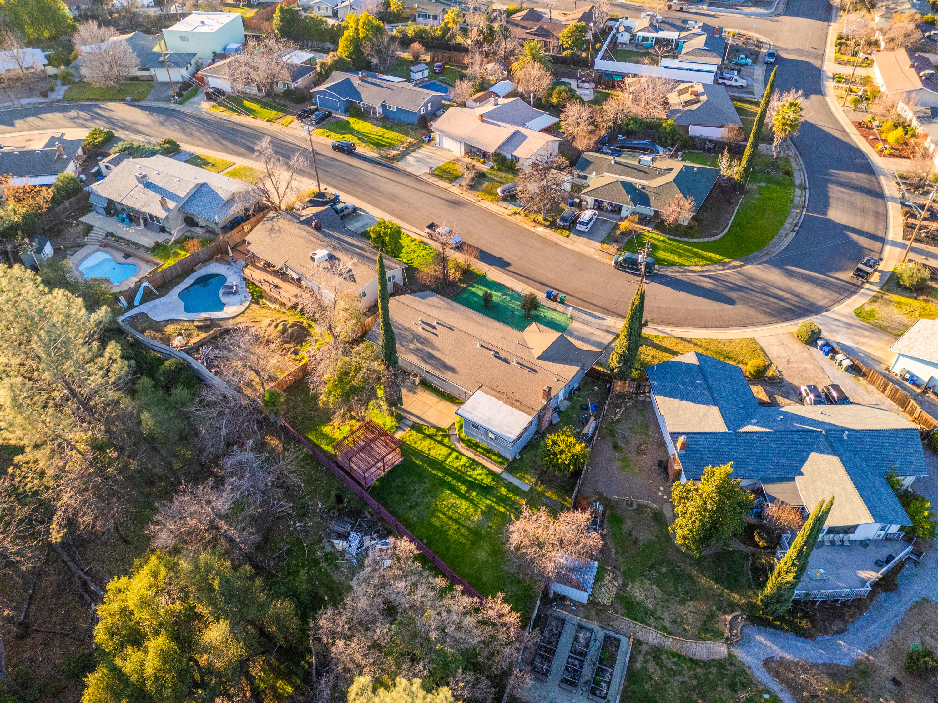 3250 Winding Way Redding, CA 96003 - Photo 28 of 29 Top view drone further out