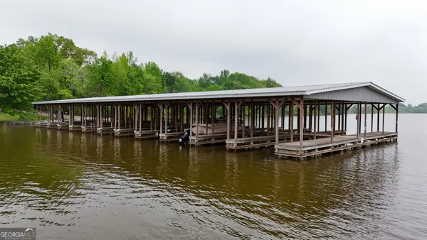 a view of a lake with a mountain view