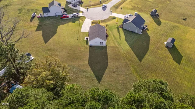 a aerial view of a swimming pool