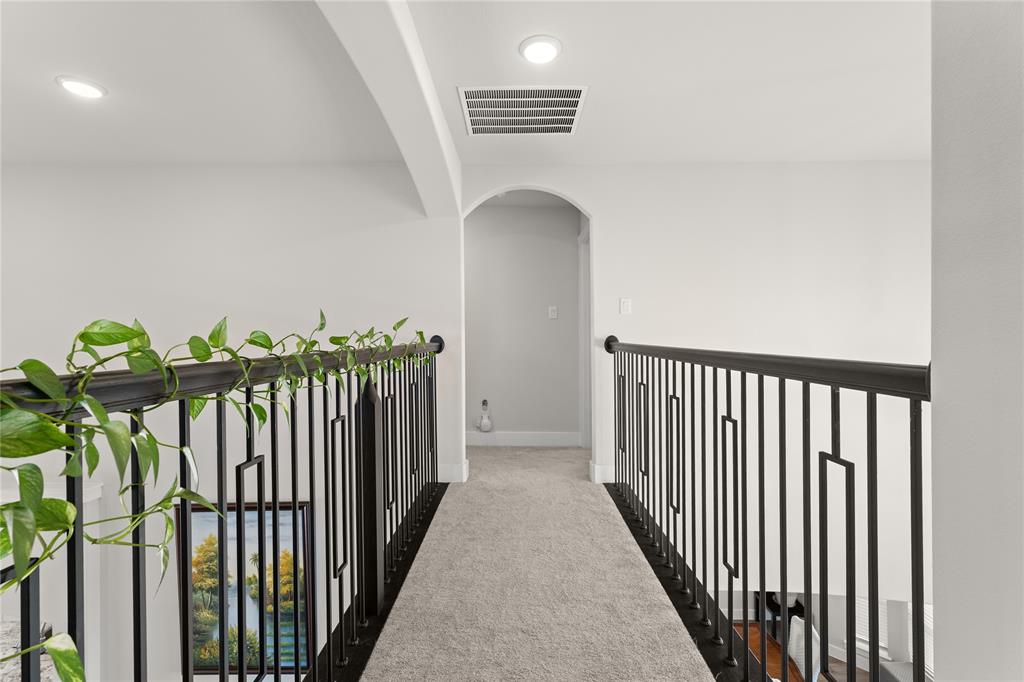 600 St Andrew Lane Prosper, TX 75078 - Photo 21 of 29 Hallway with carpet and beamed ceiling
