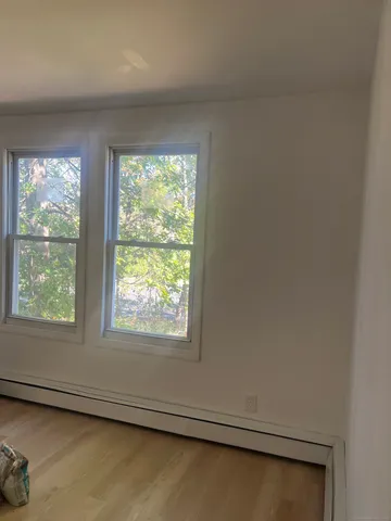 an empty room with a window