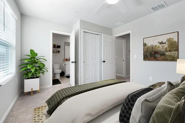 a view of a room with a wardrobe space