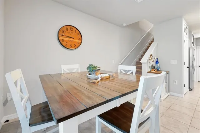 a view of dining room and furniture