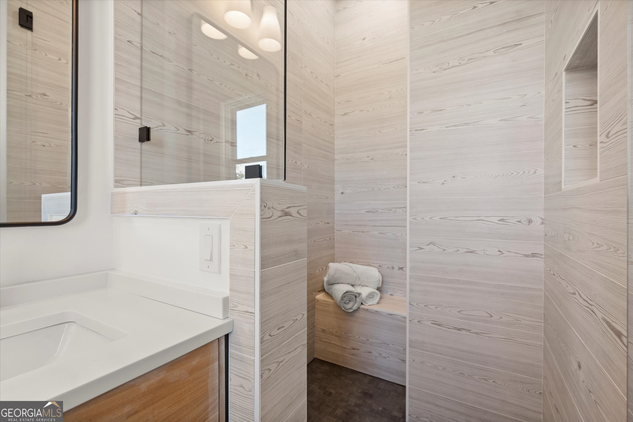 1572 Parker Holifield Road Tiger, GA 30576 - Photo 72 of 84 a bathroom with a sink and a mirror