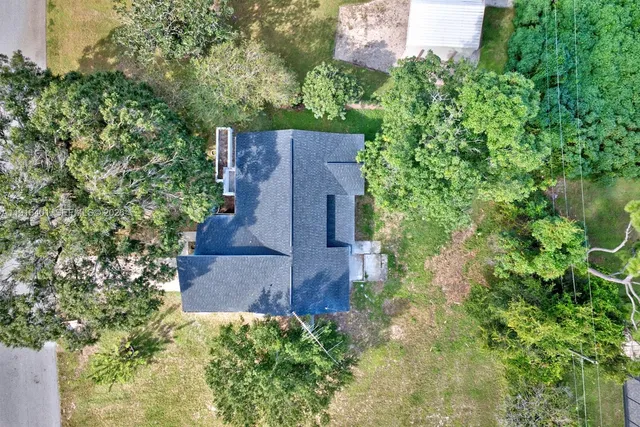 an aerial view of a house