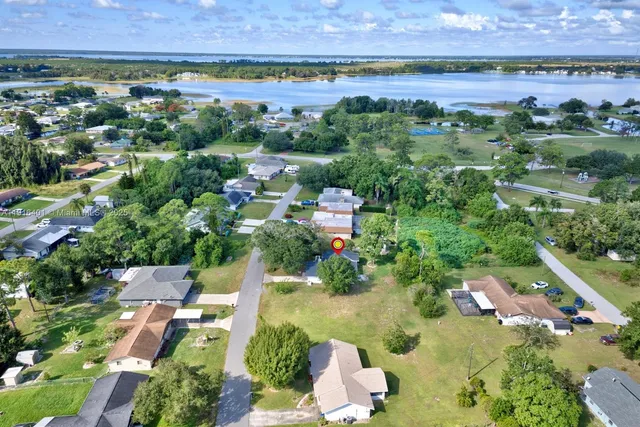 an aerial view of a house