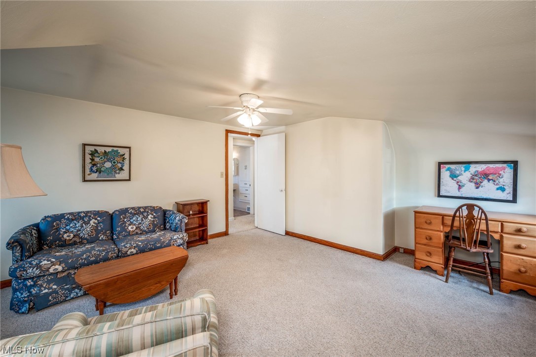 253 Butler Road Northeast Warren, OH 44483 - Photo 29 of 35 Bedroom featuring ceiling fan and light carpet