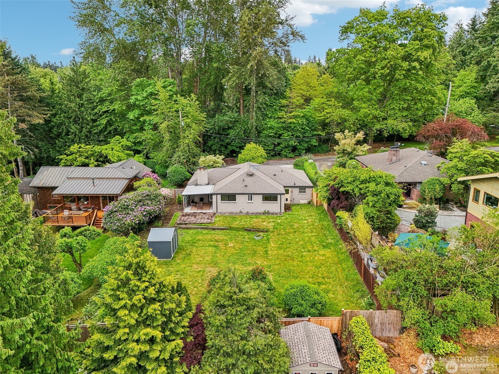 3532 Northeast 97th Street Seattle, WA 98115 - Photo 25 of 27 an aerial view of a house with pool yard outdoor seating and yard