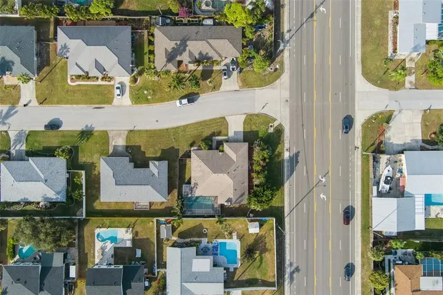 an aerial view of multiple house