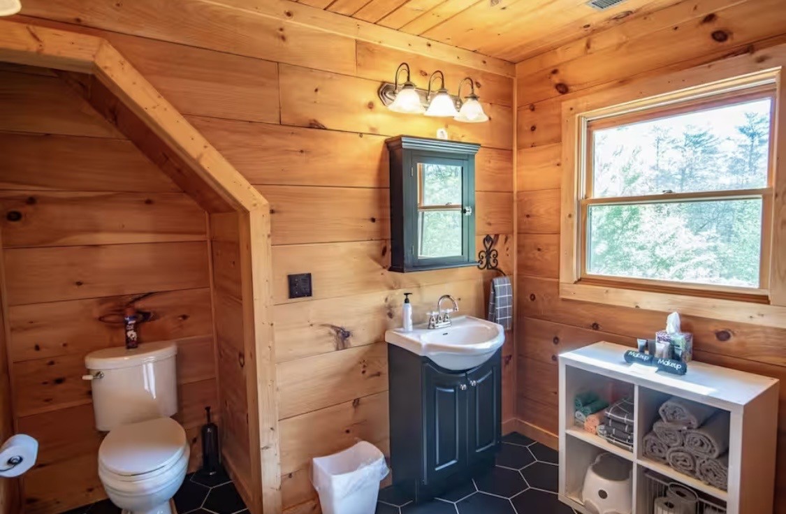298 Eagle Lake Road Coalmont, TN 37313 - Photo 17 of 38 a bathroom with a toilet sink and mirror