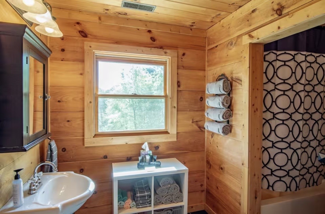 298 Eagle Lake Road Coalmont, TN 37313 - Photo 18 of 38 a bathroom with a sink and a mirror
